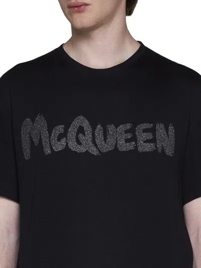 Shop Alexander Mcqueen T-shirts And Polos In Black/steel