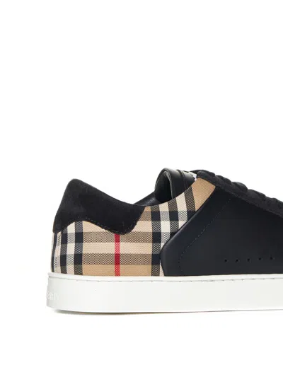 Shop Burberry Sneakers In Black/arbeige Ip Chk