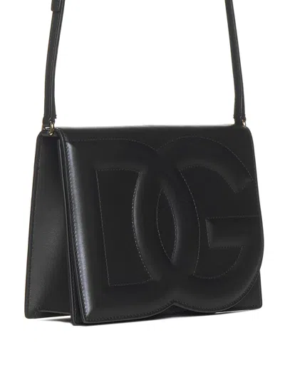 Dolce & Gabbana Dg Logo Leather Bag In Black