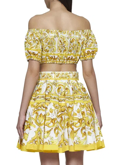 Shop Dolce & Gabbana Skirts In Mix Maiolica Giallo