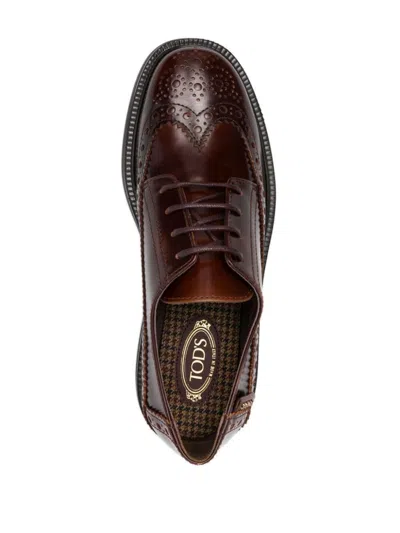 Tod's Lace-up Logo Detail Brogues In Brown