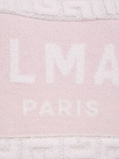 Balmain Monogram Wool And Cotton-blend Knitted Top