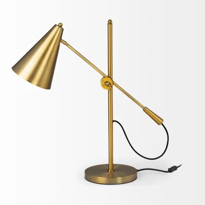 Homezia 26" Gold Lamp Base Led With Gold Shade