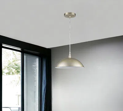 Homezia Silver Metal Hanging Light With Dome Shade