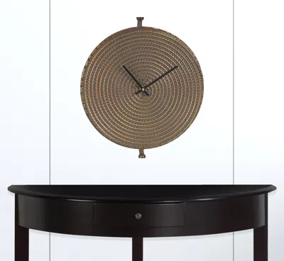 Homezia 15" Circle Bronze Metal Analog Wall Clock