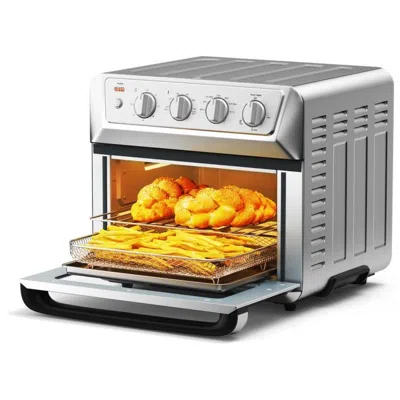 Quikfurn Kitchen Countertop Convection Toaster Oven Air Fryer Dehydrator Stainless Steel