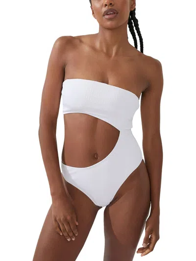 Shop Cotton On Womens Ribbed Removable Straps One-piece Swimsuit In White