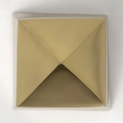 Homezia Set Of Two Gold Metal Elongated Pyramid Decor Pieces