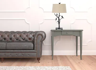 Homezia 29" Tan Metal Table Lamp With Tan Empire Shade