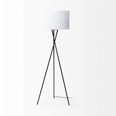Homezia Black Metal Tripod Floor Lamp