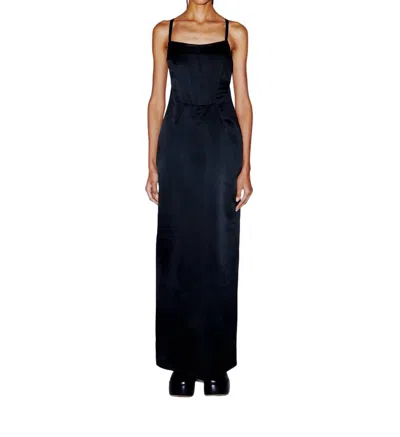 Rosetta Getty Duchesse Corset Gown In Black In Blue