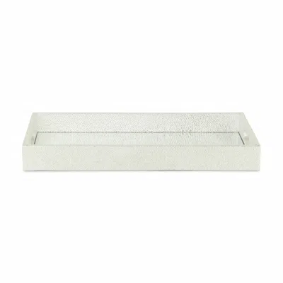 Homezia 16" Silver Rectangular Wood Handmade Tray With Handles In Multi