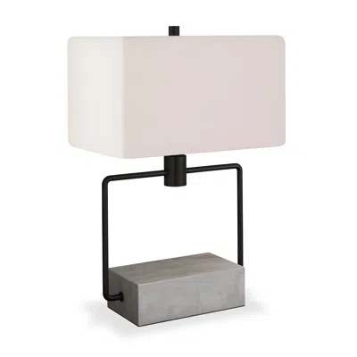 Homezia 22" Gray And Black Mod Table Lamp With White Rectangular Shade