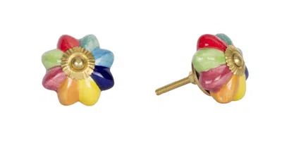 Homezia 1.5" X 1.5" X 1.5" Green Blue Red And Yellow Knobs 12 Pack In Multi