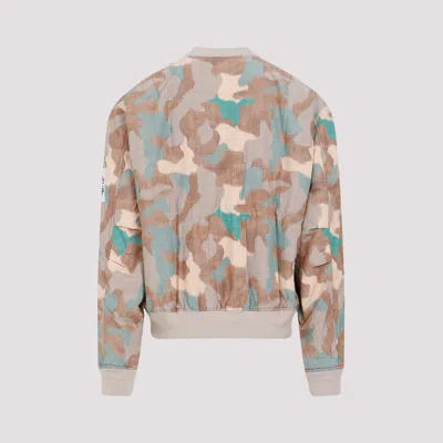 Acne Studios Beige Camouflage Print Bomber Jacket For Men In Multicolour