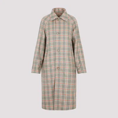 Akris Reversible Checked Wool Coat In Beige