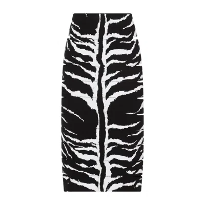 Alaïa Zebra-print Pencil Skirt With Cutout Detail In Black