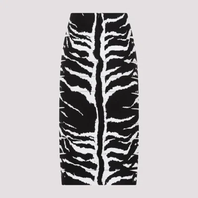 Alaïa Zebra-print Pencil Skirt With Cutout Detail In Black