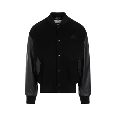 Alexander Mcqueen Leather-trimmed Bomber Jacket In Black