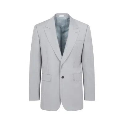 Alexander Mcqueen Wool And Mohair Blazer In Grey