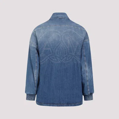 Alexander Mcqueen Sophisticated And Stylish Blue Denim Shirt In Blue