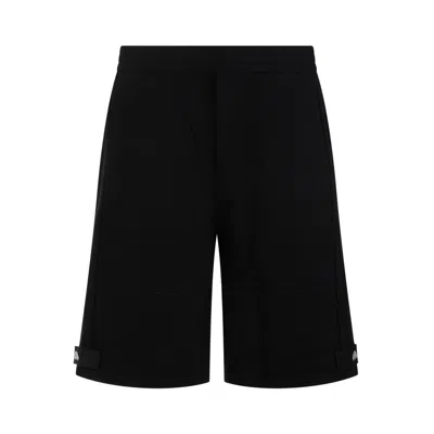 Alexander Mcqueen Logo-tab Bermuda Shorts In Black