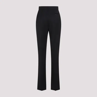 Alexander Mcqueen Wool Flared Pants In Black