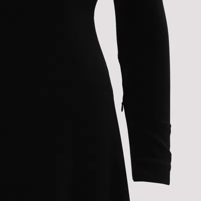 Balenciaga Black High-neck Sleeveless Dress With Polyester And Elastane Blend Fabric In Black
