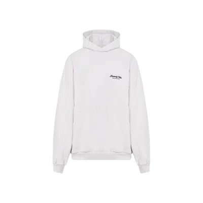 Balenciaga Off White Cotton Large Fit Hoodie In White