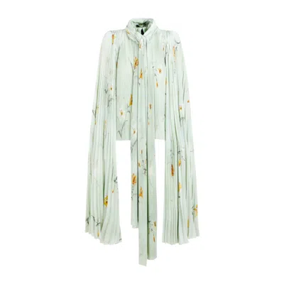 Balenciaga Cloak-inspired Floral Print Blouse In Green