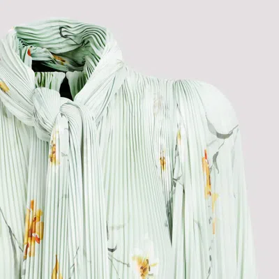 Balenciaga Cloak-inspired Floral Print Blouse In Green