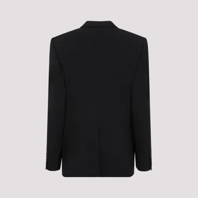 Balenciaga Double-breasted Wool Blazer In Black