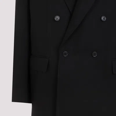 Balenciaga Double-breasted Wool Blazer In Black