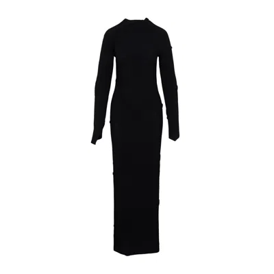 Balenciaga Spiral Knitted Maxi Dress In Black