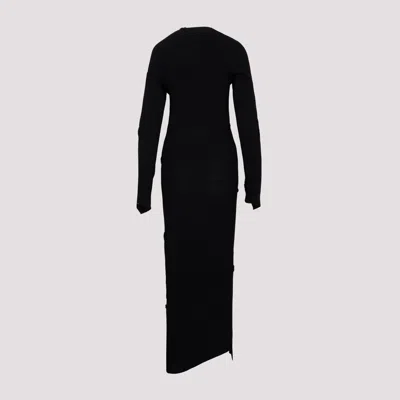 Balenciaga Spiral Knitted Maxi Dress In Black