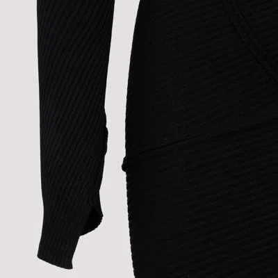 Balenciaga Spiral Knitted Maxi Dress In Black