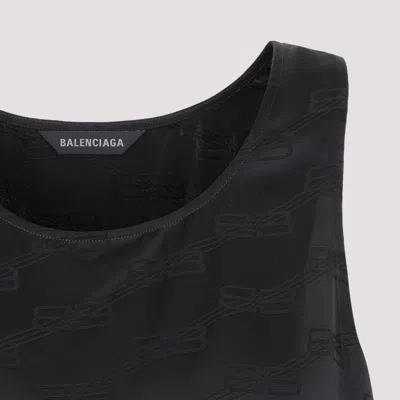Balenciaga Abito Stile Canotta Bb Monogram Da Donna In Nero In Black