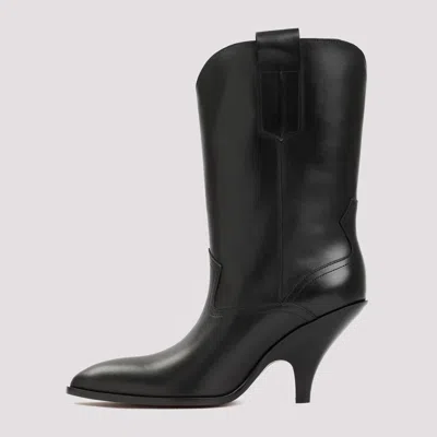 Bally 95 Cowboy Leather Boots In Black