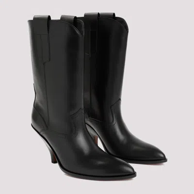 Bally 95 Cowboy Leather Boots In Black