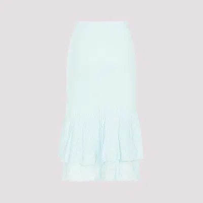 Bottega Veneta Cotton Midi Skirt For Women – Ss24 Collection In Blue