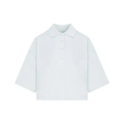 Bottega Veneta Cropped Short-sleeved Polo T-shirt In Blue