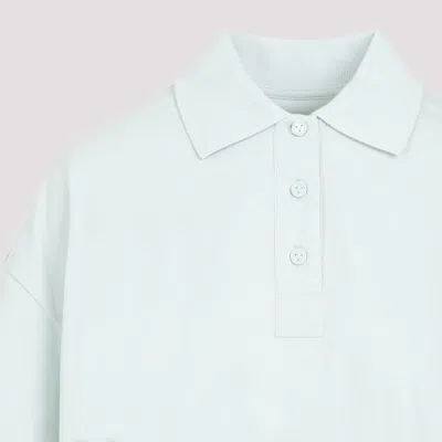 Bottega Veneta Cropped Short-sleeved Polo T-shirt In Blue
