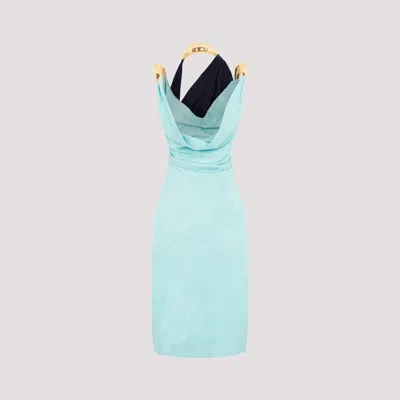 Shop Bottega Veneta Dress In Blue