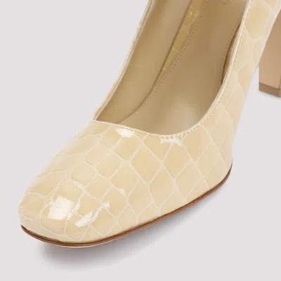 Bottega Veneta Mostra 90 Mary Jane Pump In Croc-embossed Leather In Beige