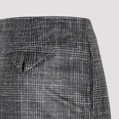 Bottega Veneta Stylish Black Printed Leather Midi Skirt For Women From Ss23 Collection In Black