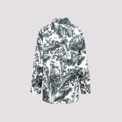 Bottega Veneta Multicolor Printed Silk Shirt In Grey