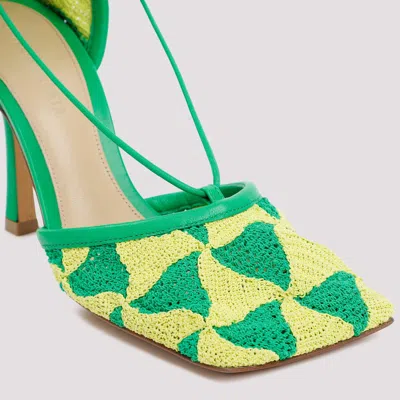 Bottega Veneta Phantom Crochet Stretch Lace-up Sandals In Green