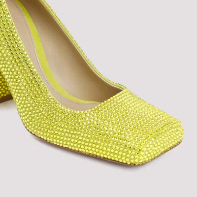 Bottega Veneta Gem-embellished Square-toe Pumps In Green