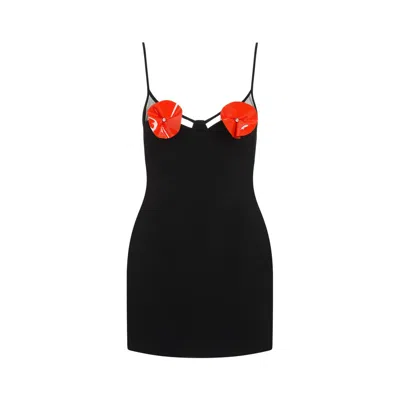 David Koma Dress In Black Acrylic In Black