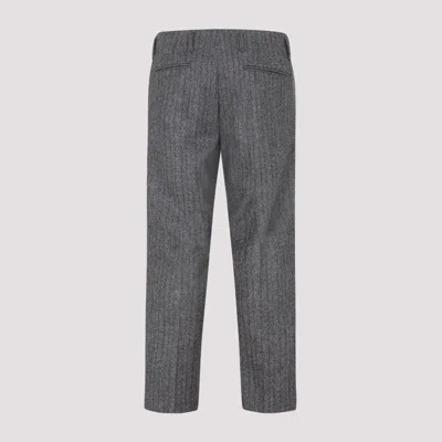 Dries Van Noten Wool Pinstriped Pants 4 Pockets In Grey